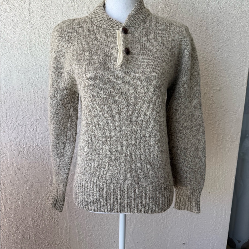 Vintage 80s Peconic Bay Traders Cozy Wheat Cozy Wool Blend Sweater USA Medium